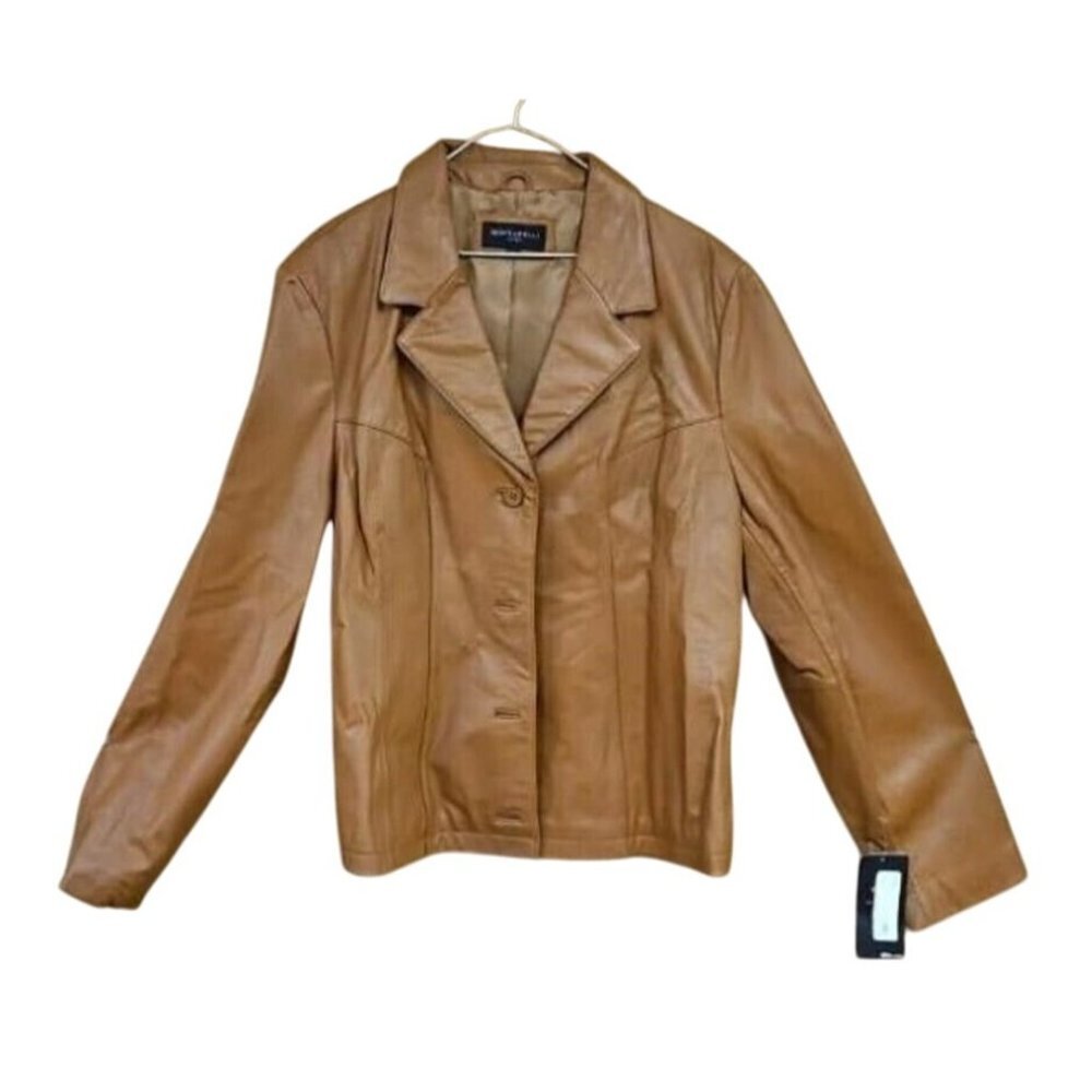 Montanelli Italian Lamb Leather Jacket Coat 3X with pockets New with tags